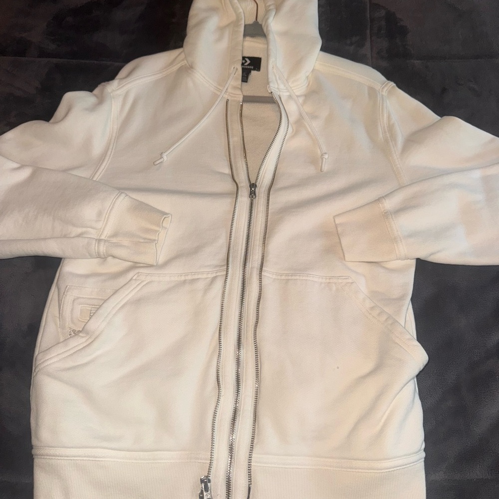 Converse White Hoodie with Zip